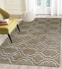 Beige Geometrical Wool 5 ft x 7 ft Hand Tufted Carpet