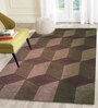 Beige Geometrical Wool 5 ft x 7 ft Hand Tufted Carpet