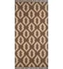 Beige Geometrical Wool 5 ft X 8 ft Flat Weaves