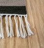 Beige Geometrical Wool 5 ft X 8 ft Flat Weaves