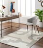 Beige Geometrical Wool 5 x 7 Feet Hand tufted Carpet