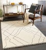 Beige Abstract Wool 5 x 7 Feet Hand tufted Carpet