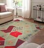 Multicolor Geometrical Wool and Cotton 5 x 8 Feet Hand tufted Carpet