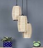 Grazia Beige Bamboo Cluster Hanging Light