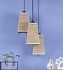 Gary Beige Bamboo Cluster Hanging Light