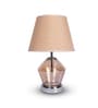 Beige Glass Table Lamp with Metal Base and Fabric Shade Elegant Modern Design