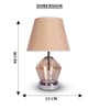 Beige Glass Table Lamp with Metal Base and Fabric Shade Elegant Modern Design