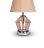 Beige Glass Table Lamp with Metal Base and Fabric Shade Elegant Modern Design