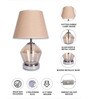 Beige Glass Table Lamp with Metal Base and Fabric Shade Elegant Modern Design