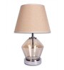 Beige Glass Table Lamp with Metal Base and Fabric Shade Elegant Modern Design