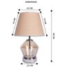 Beige Glass Table Lamp with Metal Base and Fabric Shade Elegant Modern Design