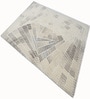 Beige Abstract Wool And Cotton 5 X 8 Ft Hand Tufted Carpet