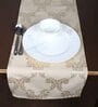 Beige Hallway Damasc Cotton Jacquard (84 x 13) Table Runner