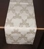 Beige Hallway Damasc Cotton Jacquard (84 x 13) Table Runner