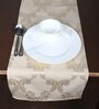 Beige Hallway Damasc Cotton Jacquard (96 x 13) Table Runner
