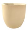 Cup Shaped Beige Polymer Floor Planter