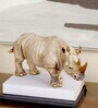 Beige Horned Rhino Resin Figurine Beige Horned Rhino Resin Figurine