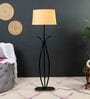 Beige Iron & Cloth Shade Club Floor Lamp With Iron Base