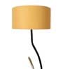 Beige Iron & Cloth Shade Club Floor Lamp With Iron Base