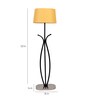 Beige Iron & Cloth Shade Club Floor Lamp With Iron Base
