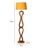 Beige Iron & Cloth Shade Club Floor Lamp With Wood Base