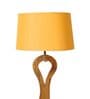 Beige Iron & Cloth Shade Club Floor Lamp With Wood Base