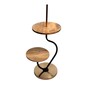Lampost Beige Cloth Shade Shelf Floor Lamp With Wood & Iron Base