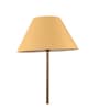 Lampost Beige Cloth Shade Shelf Floor Lamp With Wood & Iron Base