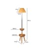 Beige Iron & Cloth Shade Floor Lamp with Natural Base