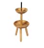 Beige Iron & Cloth Shade Floor Lamp with Natural Base