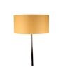 Atlier Beige Cloth Shade Shelf Floor Lamp With Glass & Wood Base