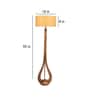 Beige Cloth Shade Club Floor Lamp With Mango wood Base