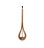 Beige Cloth Shade Club Floor Lamp With Mango wood Base