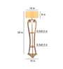 Kepler Beige Cloth Shade Shelf Floor Lamp With Mango wood Base