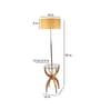 Atlier Beige Cloth Shade Shelf Floor Lamp With Glass & Wood Base