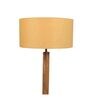 Beige Cloth Shade Club Floor Lamp With Mango wood Base