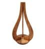 Beige Cloth Shade Club Floor Lamp With Mango wood Base