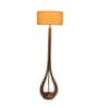 Beige Cloth Shade Club Floor Lamp With Mango wood Base