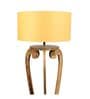 Kepler Beige Cloth Shade Shelf Floor Lamp With Mango wood Base