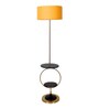 Beige Iron & Cloth Shade Shelf Floor Lamp With Iron Base