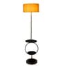 Beige Iron & Cloth Shade Shelf Floor Lamp With Iron Base