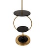 Beige Iron & Cloth Shade Shelf Floor Lamp With Iron Base