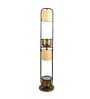 Noel Beige Metal and Fabric Shade Shelf Floor Lamp With Metal Base