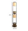 Noel Beige Metal and Fabric Shade Shelf Floor Lamp With Metal Base