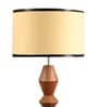 Beige Iron & Cloth Shade Floor Lamp with Brown Base