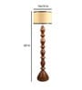Beige Iron & Cloth Shade Floor Lamp with Brown Base
