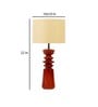 Beige Iron & Cloth Shade Table Lamp With Brown Base