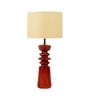Beige Iron & Cloth Shade Table Lamp With Brown Base