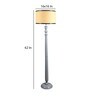Beige Iron & Cloth Shade Floor Lamp with Grey Base