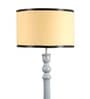 Beige Iron & Cloth Shade Floor Lamp with Grey Base